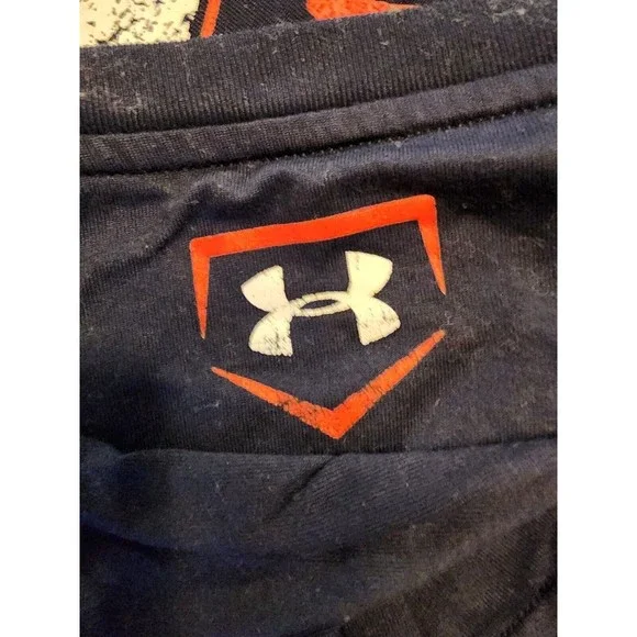 Under Armour Heat Gear Shirt Baseball Large Blue HH M - Picture 3 of 4